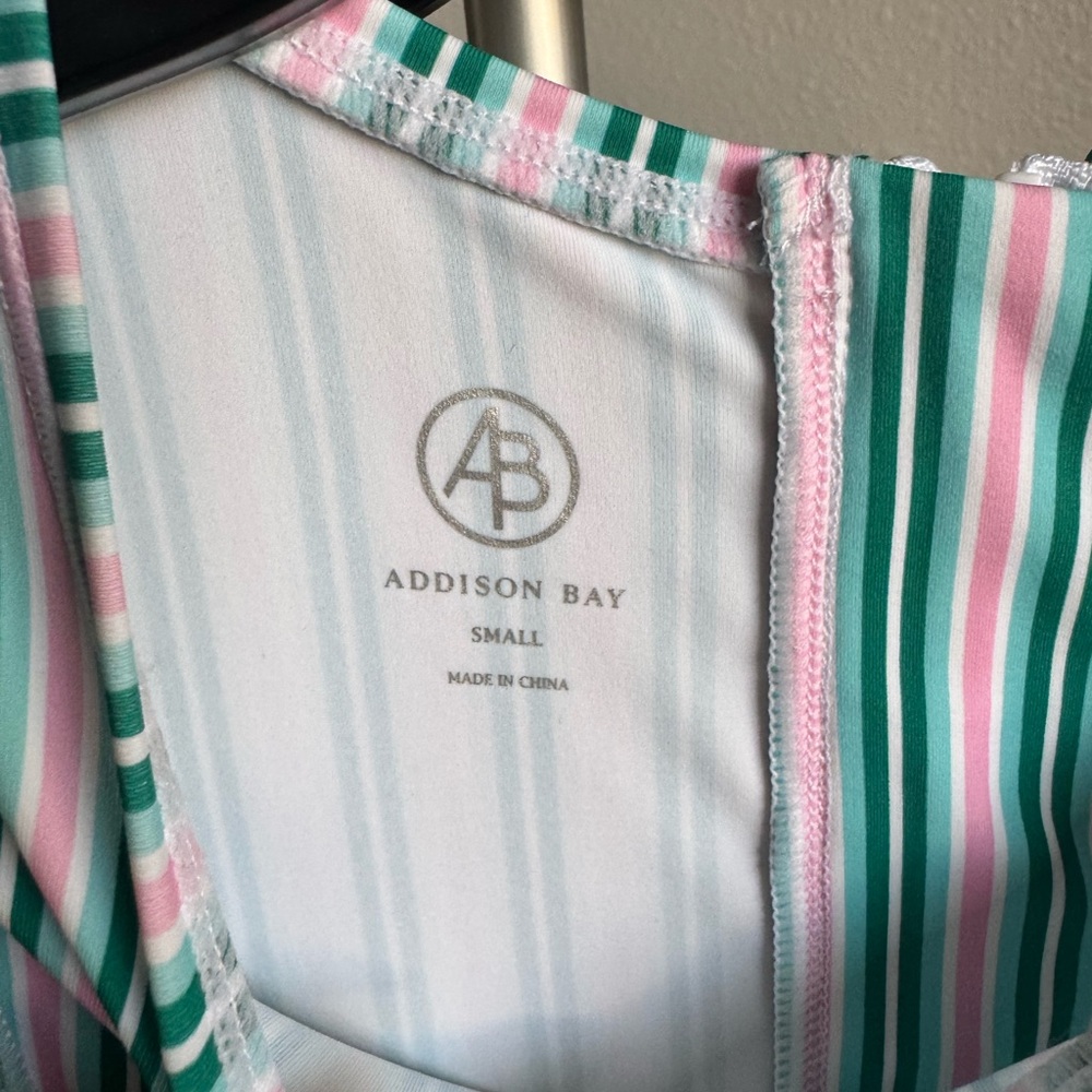 NWT ADDISON BAY RACQUET DRESS IN WATERMELON STRIPE Sz S - Picture 9 of 9
